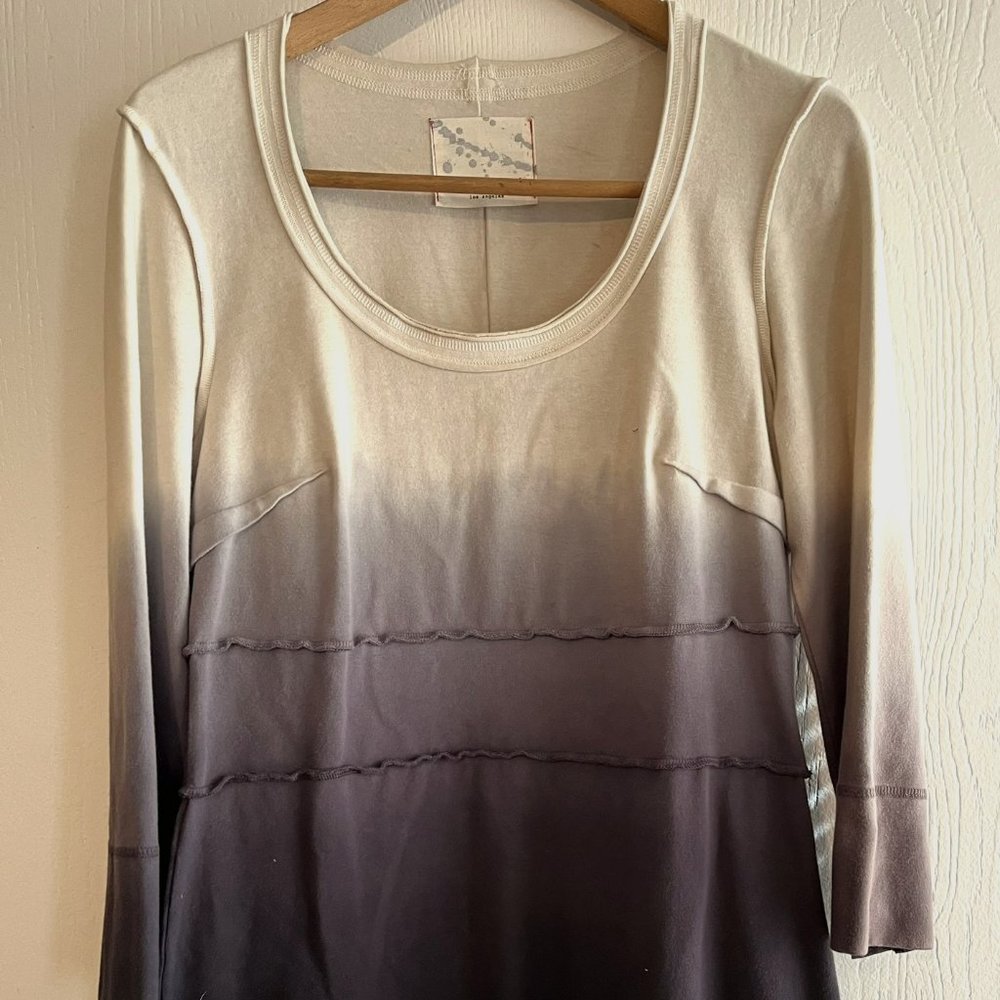 Raw earth wild sky gray/cream ombré womens midi dress   L